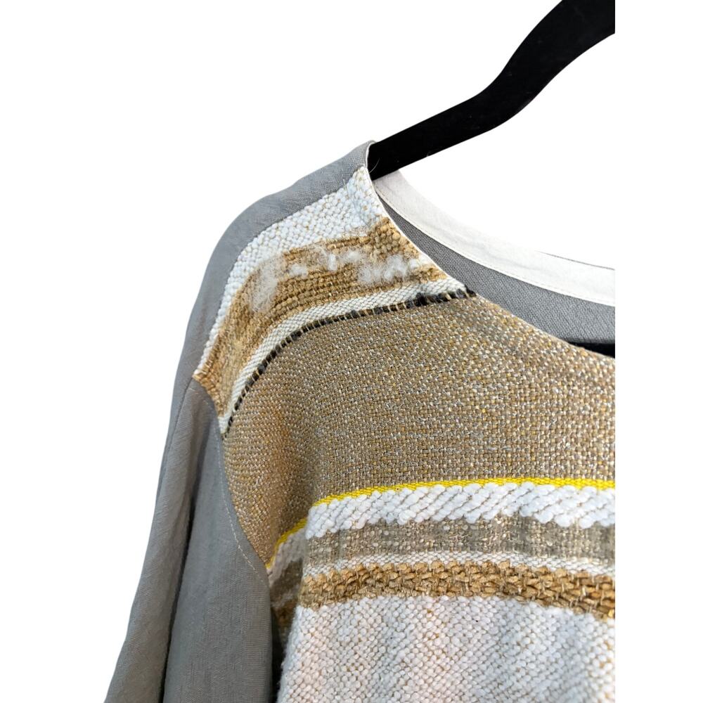 Micah Hamilton Handwoven Wearable Art Tunic Oversized Dolman Sleeve Boho Top - Picture 5 of 10